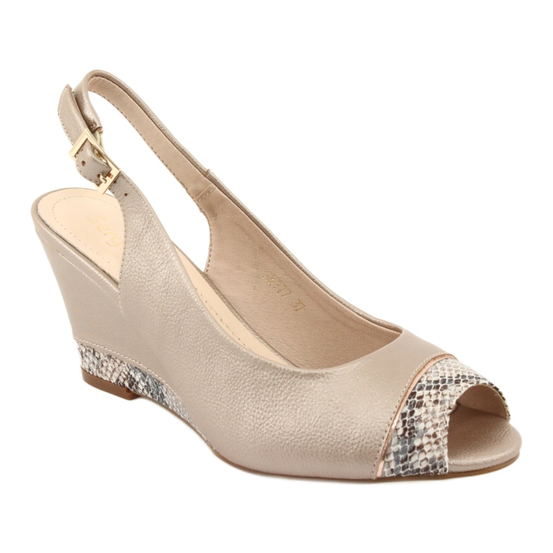 Sandali cappuccino oro Sergio Leone 777 beige marrone d'oro 1