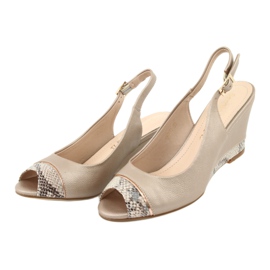 Sandali cappuccino oro Sergio Leone 777 beige marrone d'oro 3