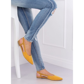 Ballerine con tacco aperto miele YJ335 Giallo 1