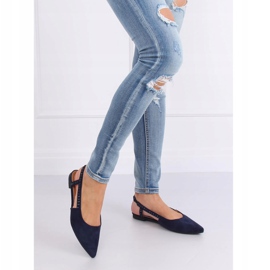 Ballerine con tacco aperto blu navy YJ335 Blu 1