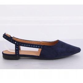 Ballerine con tacco aperto blu navy YJ335 Blu 2