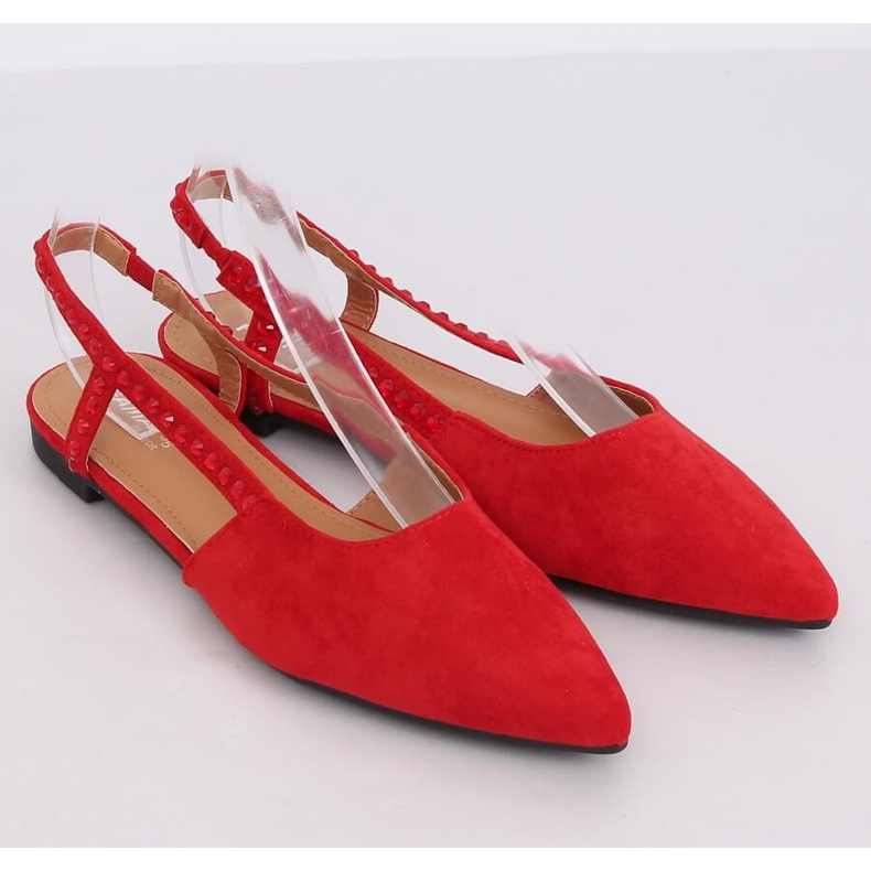 Ballerine rosse con tacco aperto YJ335 Red rosso 2