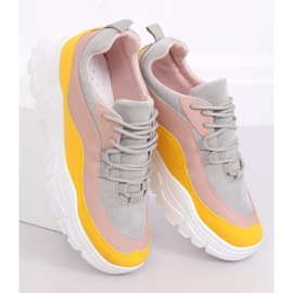 Multicolore 902-3 Scarpe sportive gialle 1
