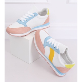Scarpe sportive multicolor BL191P Bianco bianca blu rosa multicolore giallo 1