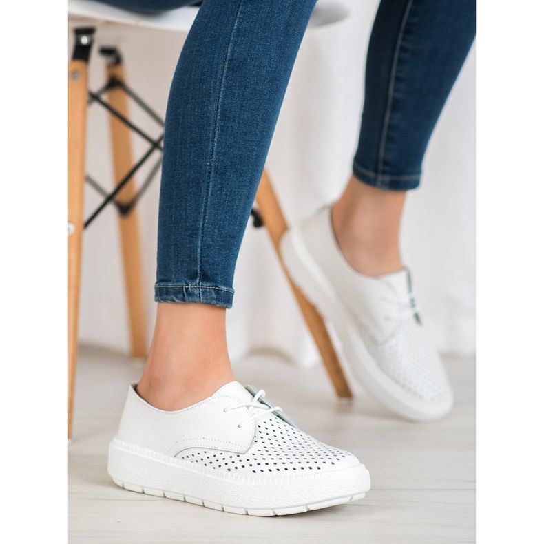 Goodin Scarpe in pelle leggera bianco 2