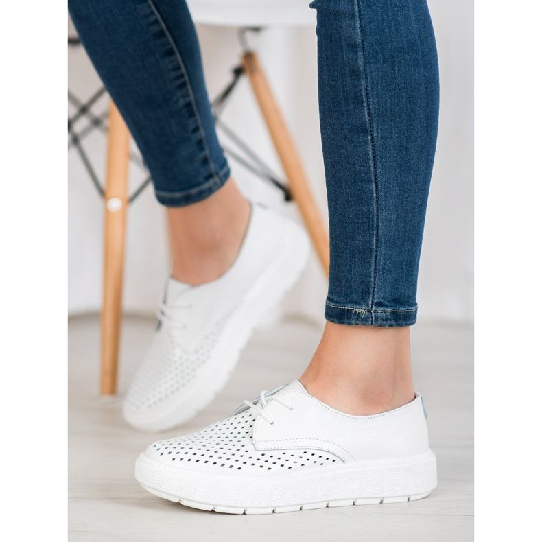 Goodin Scarpe in pelle leggera bianco 1