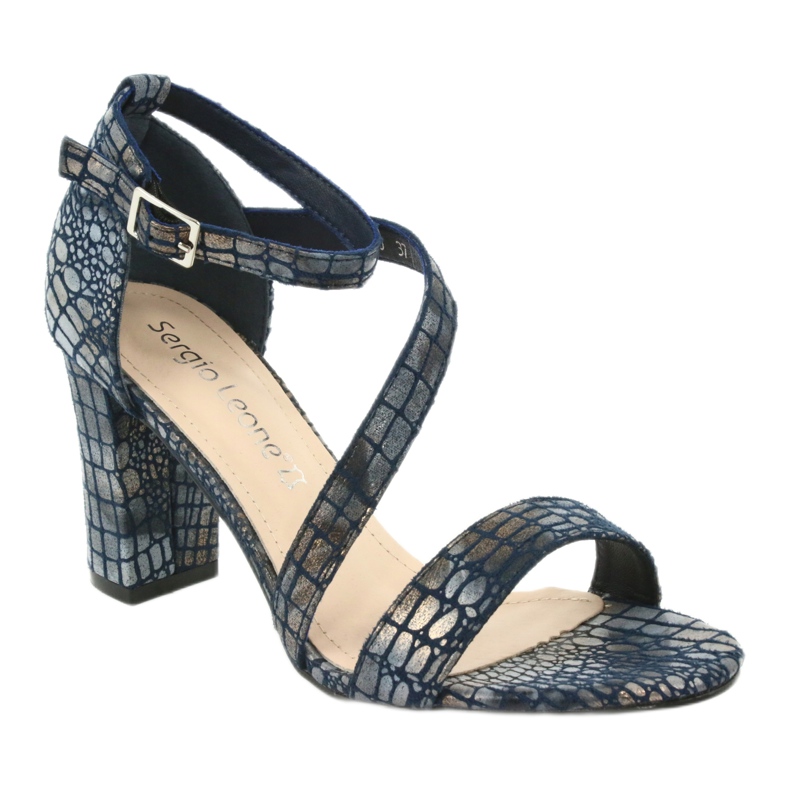 Sandali gladiatore Sergio Leone SK870 blu navy 3