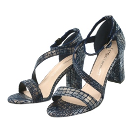 Sandali gladiatore Sergio Leone SK870 blu navy 4