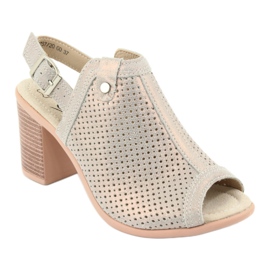 Sandali traforati beige / oro Filippo DS757 d'oro 1