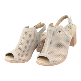 Sandali traforati beige / oro Filippo DS757 d'oro 3