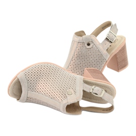 Sandali traforati beige / oro Filippo DS757 d'oro 5