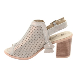 Sandali traforati beige / oro Filippo DS757 d'oro 2
