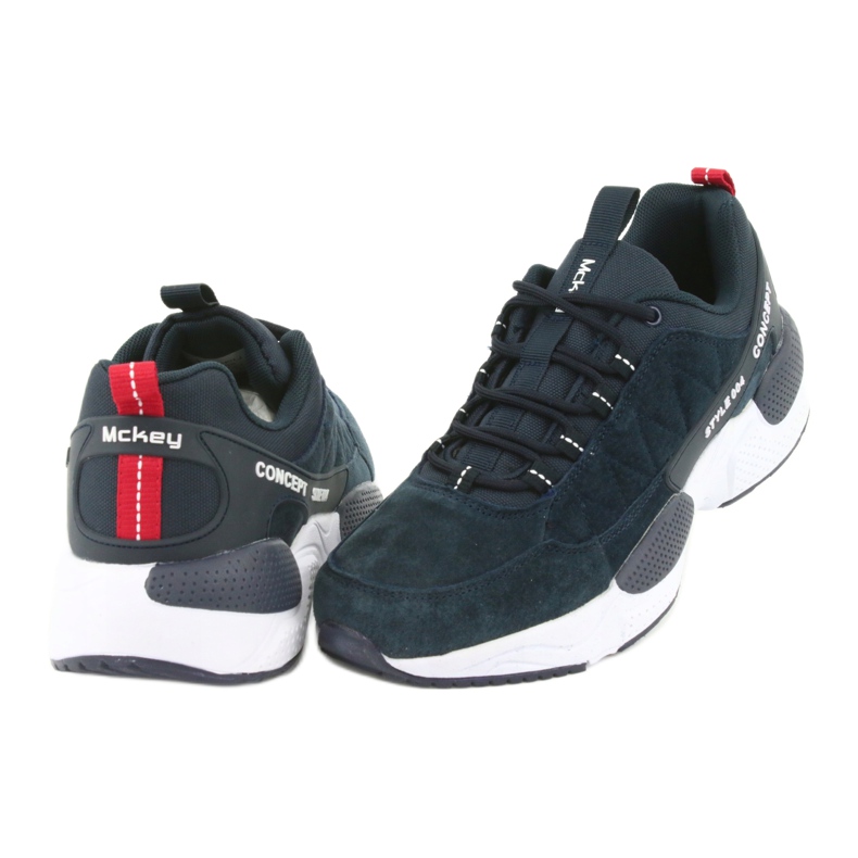 Scarpe sportive in pelle scamosciata McKey MSP1464 blu navy 4