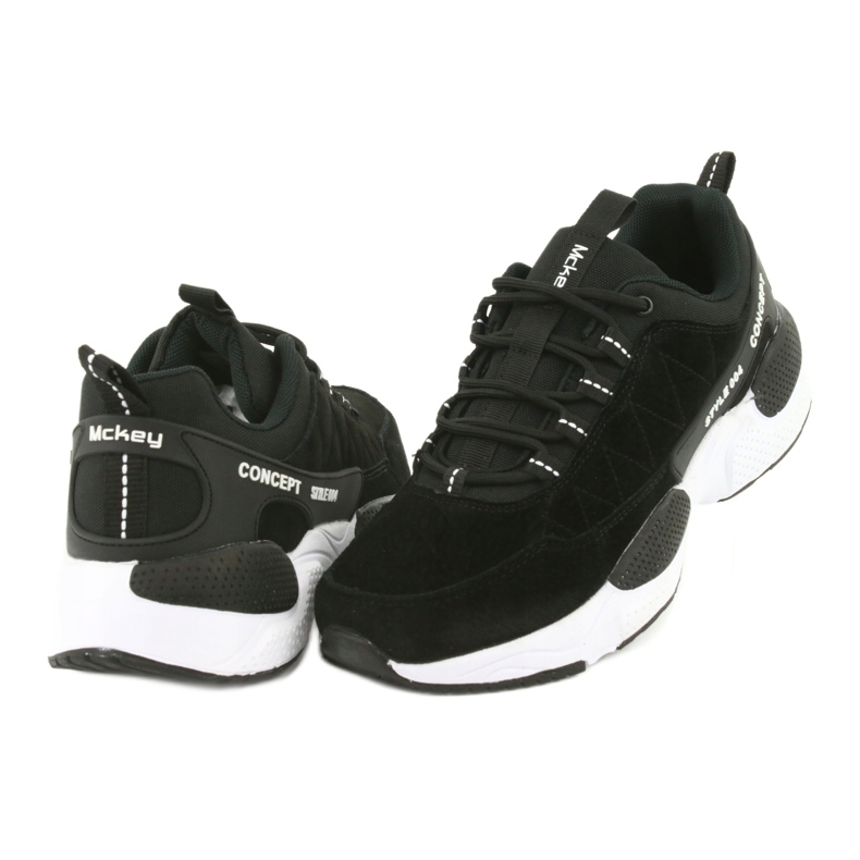 Scarpe sportive in pelle scamosciata McKey MSP1464 nero 4