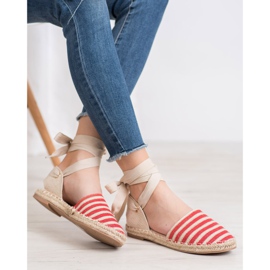 Small Swan Espadrillas Con Nastro Decorativo marrone rosso 1