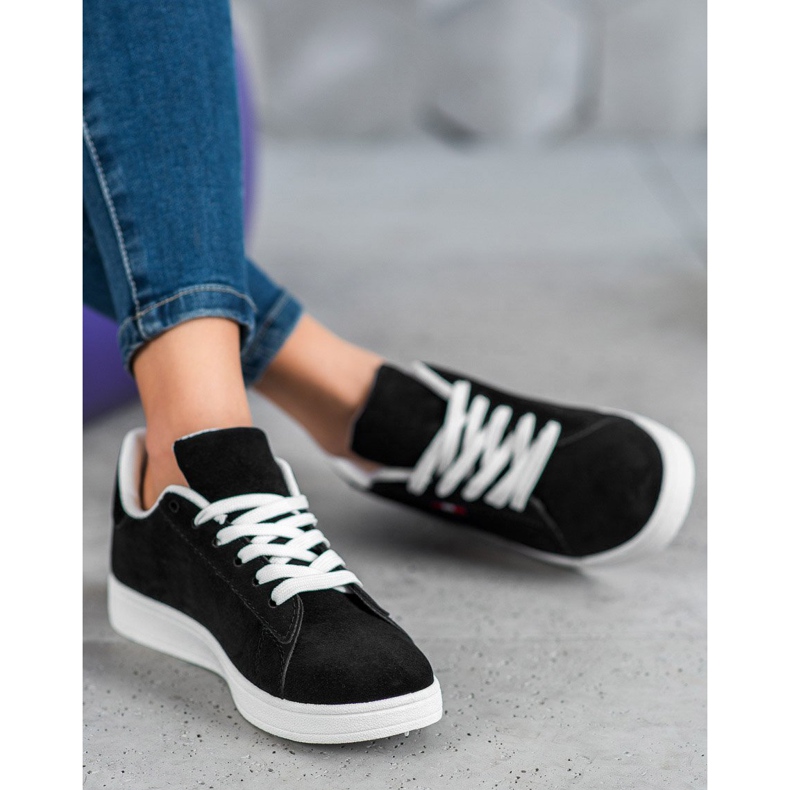 SHELOVET Comode scarpe in ecopelle nero 2