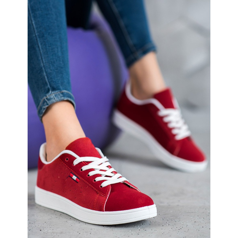 SHELOVET Comode scarpe in ecopelle rosso 1