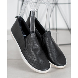 SHELOVET Slip neri traforati nero 1