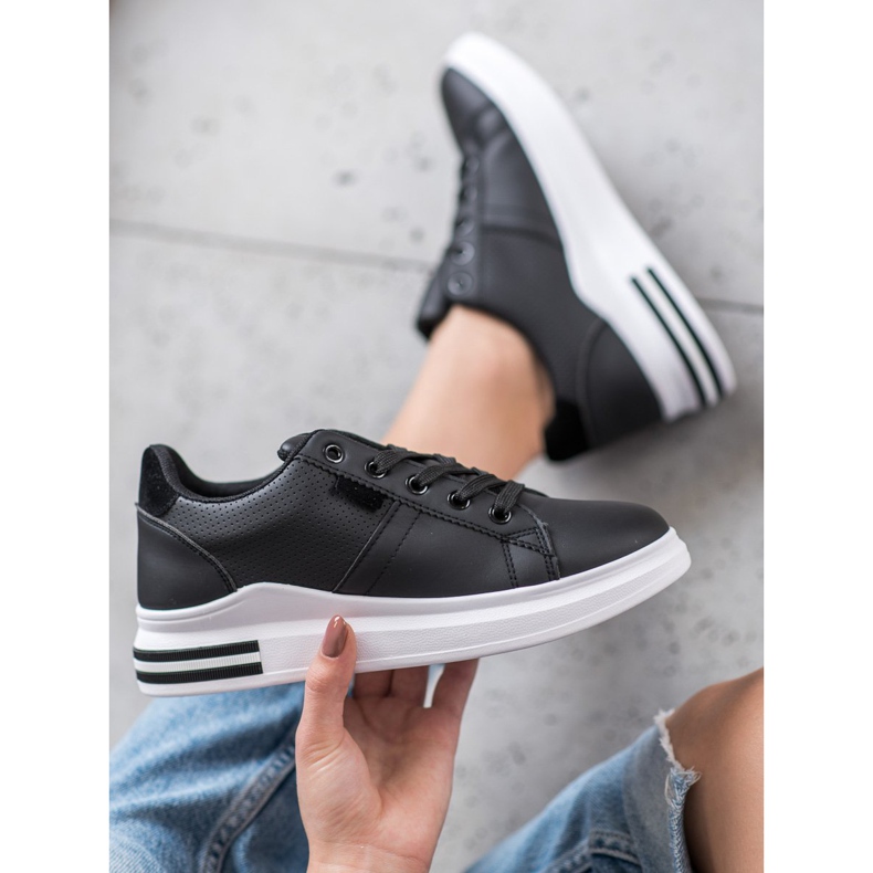 SHELOVET Scarpe sportive nere alla moda nero 2