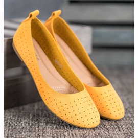 SHELOVET Ballerine traforate giallo 2