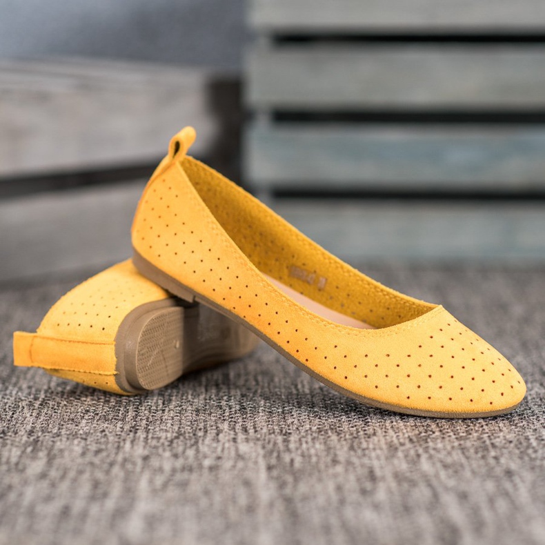 SHELOVET Ballerine traforate giallo 1