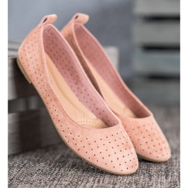 SHELOVET Ballerine traforate rosa 2