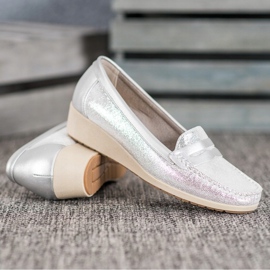 Comer Mocassini eleganti sulla piattaforma grigio 1