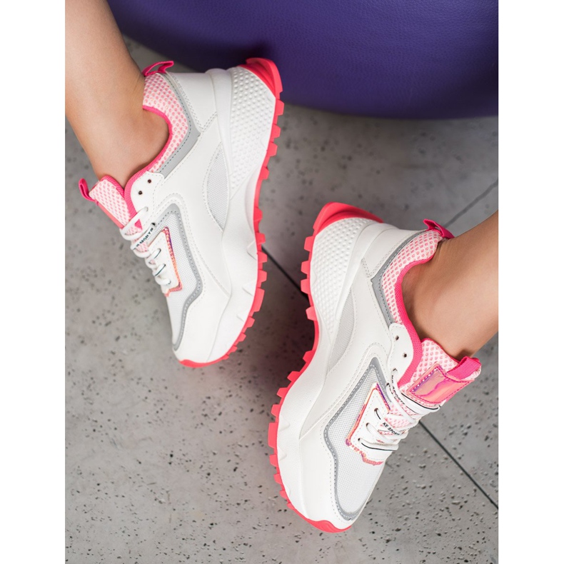 SHELOVET Sneakers Con Suola Rosa bianco 1