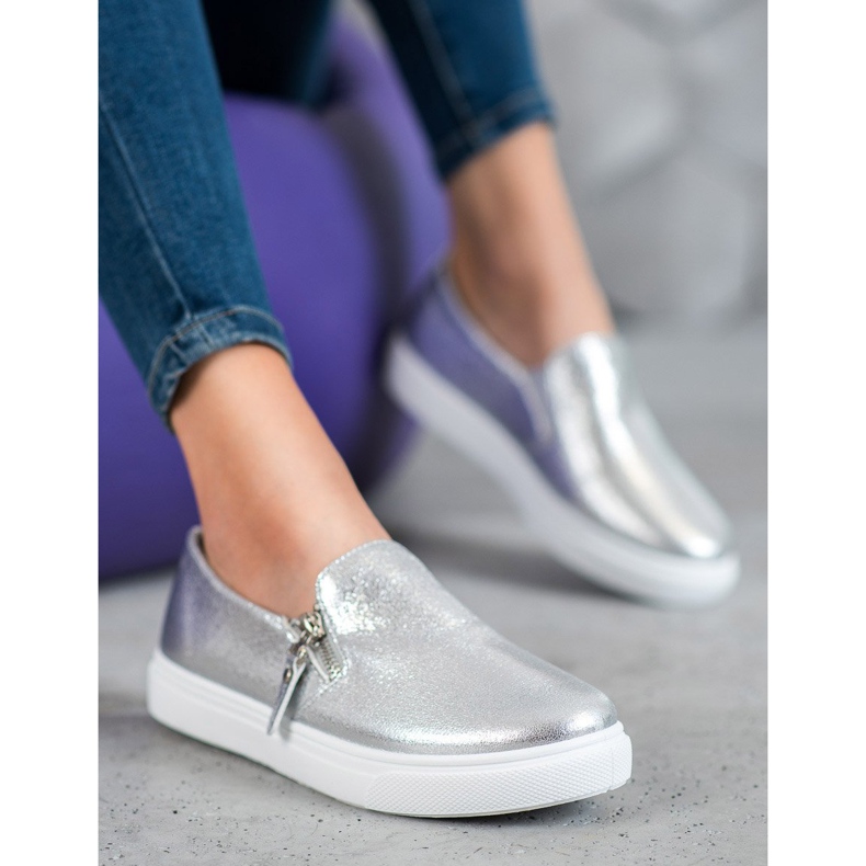 SHELOVET Slip On Argento Con Cerniera grigio 2