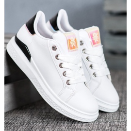 SHELOVET Scarpe sportive in ecopelle bianco nero 1