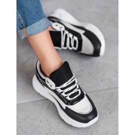 SHELOVET Scarpe Da Ginnastica Sulla Piattaforma bianco nero verde 1