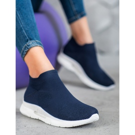 SHELOVET Scarpe slip-on in tessuto blu 1
