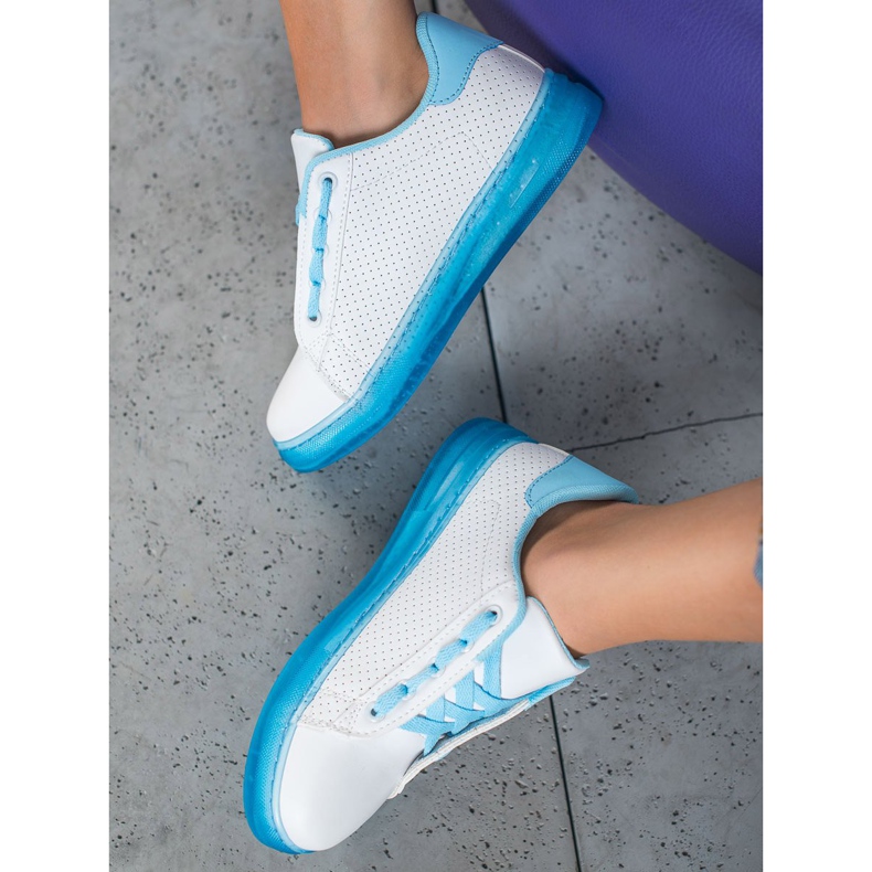 SHELOVET Scarpe Con Suola Neon bianco blu 1