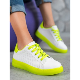 SHELOVET Scarpe Con Suola Neon bianco giallo 1