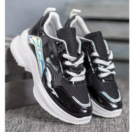SHELOVET Sneakers in ecopelle alla moda nero 1