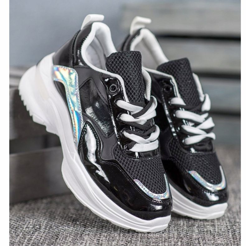 SHELOVET Sneakers in ecopelle alla moda nero 1