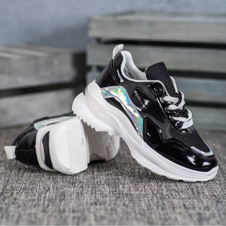 SHELOVET Sneakers in ecopelle alla moda nero 2
