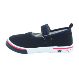 Ballerine a farfalla dell'Atletico con sottopiede in pelle blu navy rosa 2