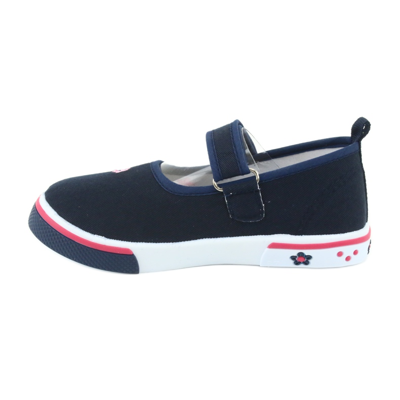 Ballerine a farfalla dell'Atletico con sottopiede in pelle blu navy rosa 2