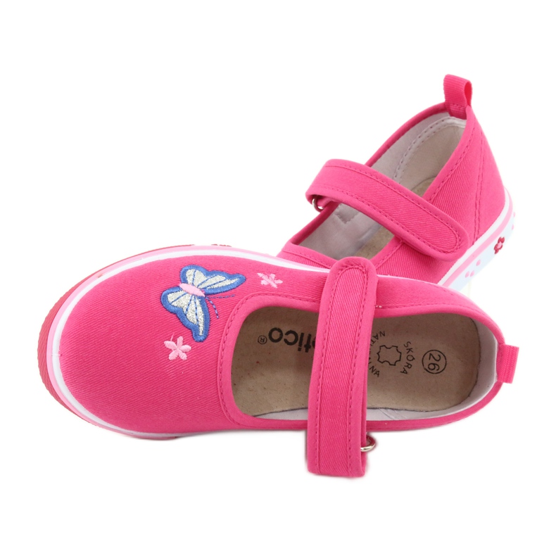Ballerine a farfalla dell'Atletico con sottopiede in pelle rosa 6