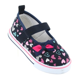 Ballerine fiocco Atletico inserto in pelle bianco blu navy blu rosa 1