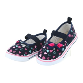 Ballerine fiocco Atletico inserto in pelle bianca blu navy blu rosa 3