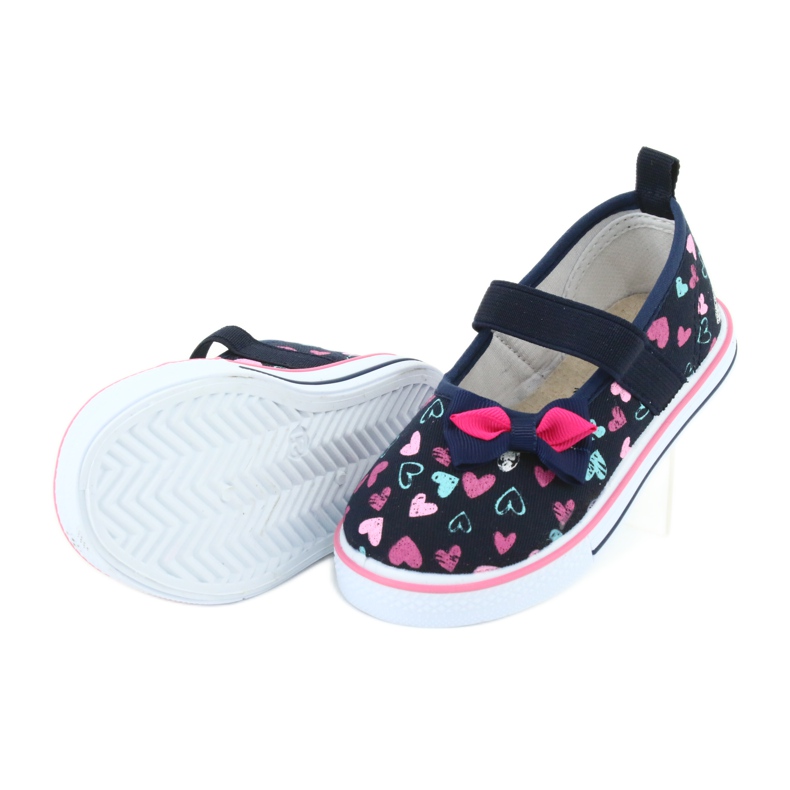 Ballerine fiocco Atletico inserto in pelle bianca blu navy blu rosa 5