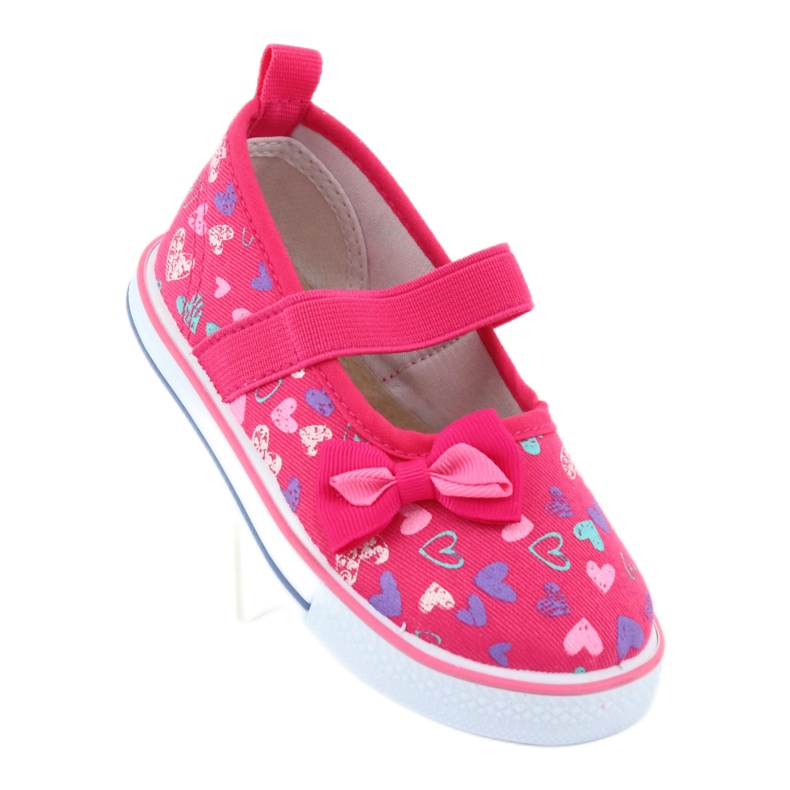 Ballerine fiocco Atletico inserto in pelle bianca viola rosa 1