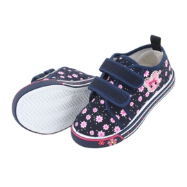 Sneaker Atletico daisy velcro blu navy rosa 4