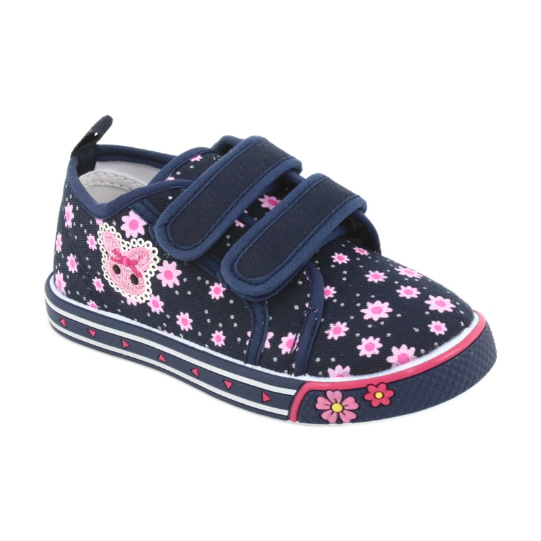 Sneaker Atletico daisy velcro blu navy rosa 1