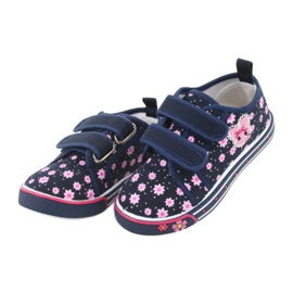 Sneaker Atletico daisy velcro blu navy rosa 3