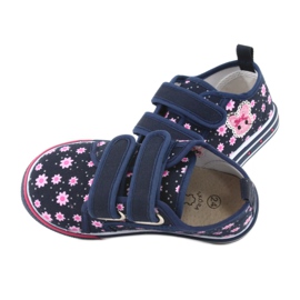 Sneaker Atletico daisy velcro blu navy rosa 5