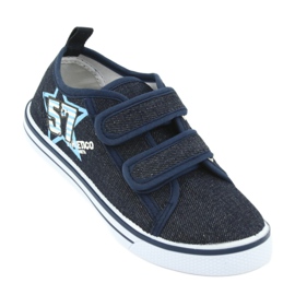 Sneakers con velcro Atletico jeans blu navy 1