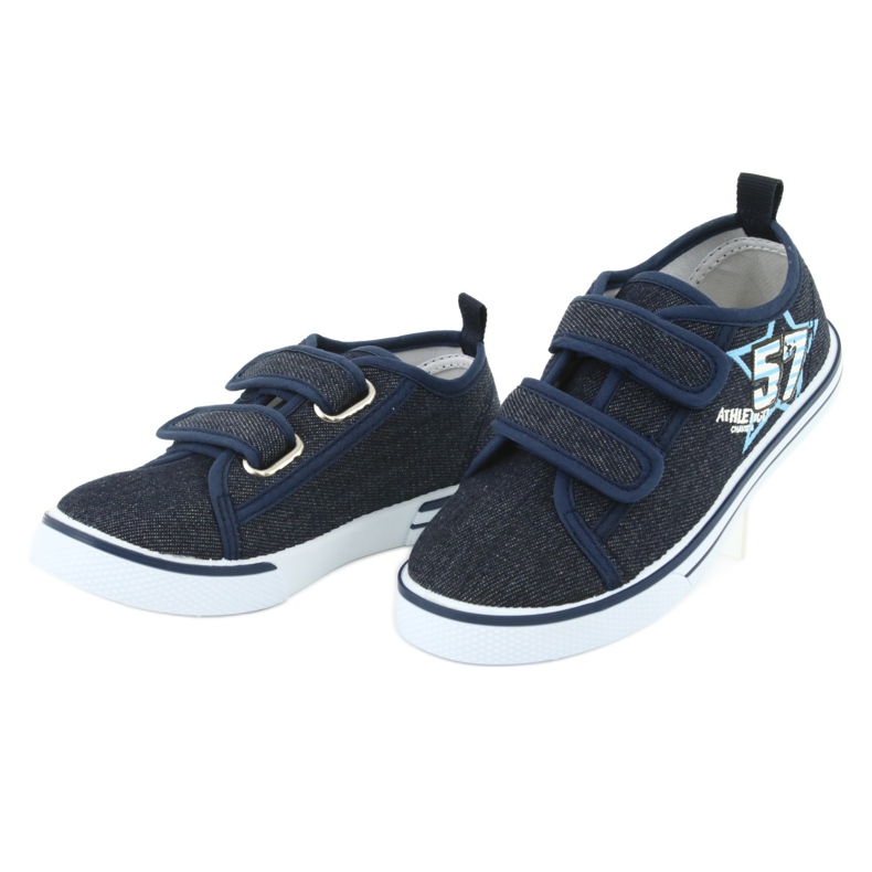 Sneakers con velcro Atletico jeans blu navy 3